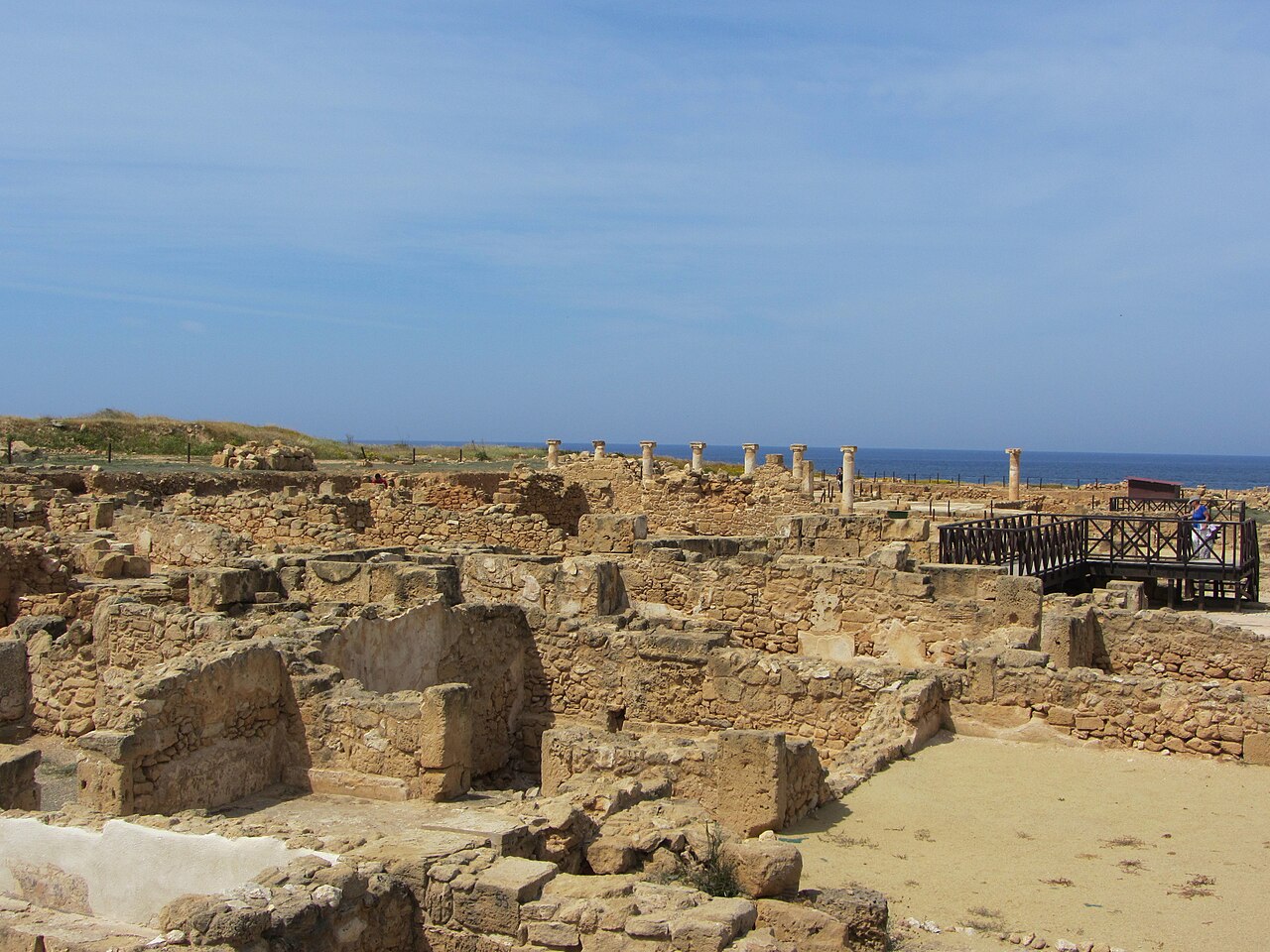 Ruins at Kato Paphos Archaeological Park overlooking the sea