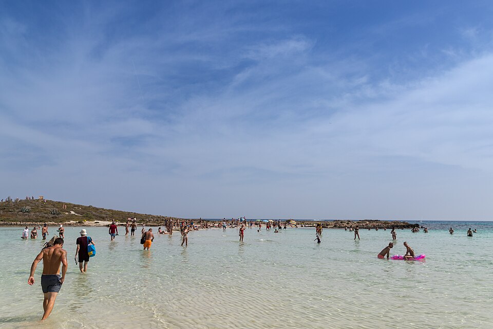 Shallow turquoise water at Nissi Beach in Ayia Napa